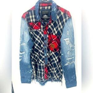 Heritage America plaid,‎ long sleeve, men's shirt, size large